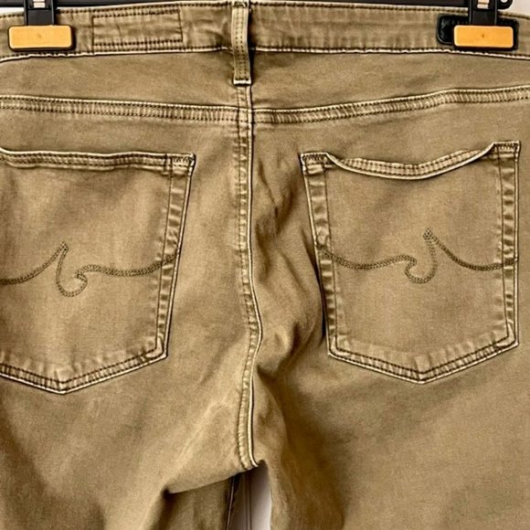 Adriano Goldschmied for Anthropologie Abbey Sateen Ankle Jeans - Olive - 32R - Picture 7 of 12